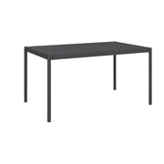 Tavolo da Giardino a Doghe 145x90x74 cm per 6 Persone in Acciaio e Alluminio Grigio Scuro