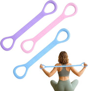 Cinture di Resistenza Fitness - Nastro Elastico Stretch - Cinture di Allenamento per Yoga e Pilates - Adatte per Donne - 3st Cinture di Resistenza a 8 Figure.
