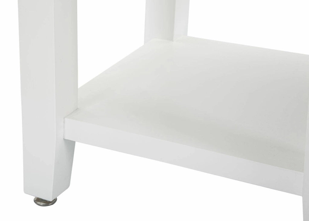 Tavolino da salotto Guru, Tavolo basso da caffè, Portariviste per divano, Ripiano da soggiorno, 45x40 h54 cm, Bianco