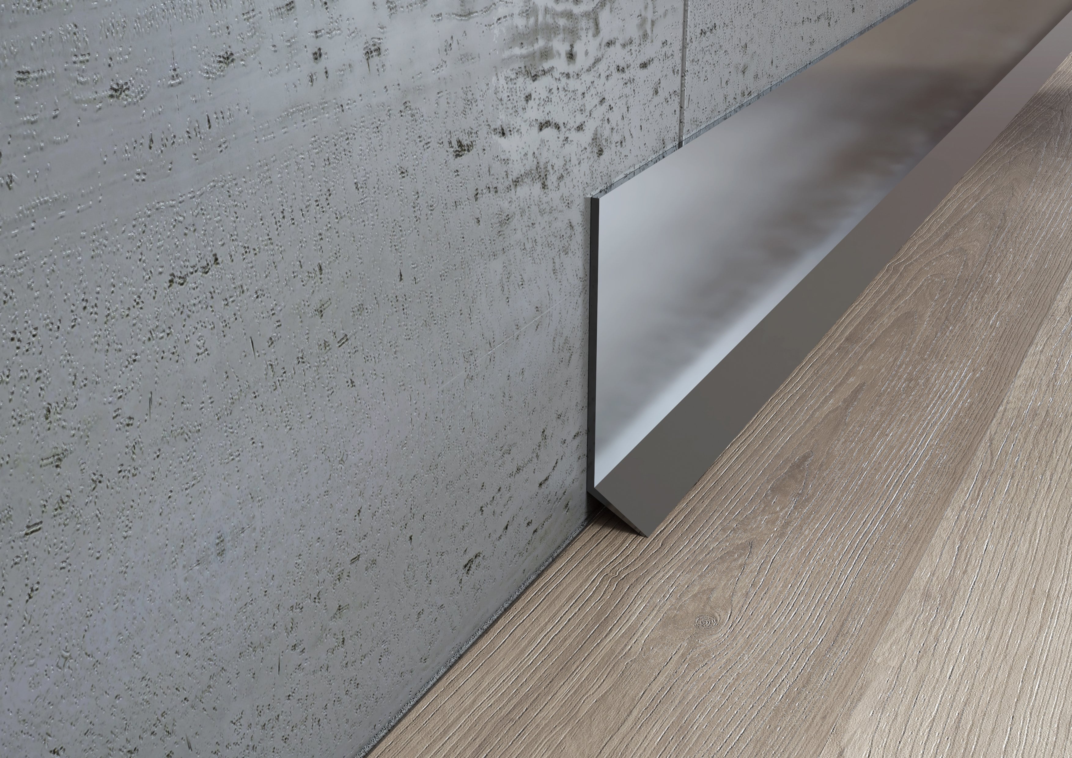 Battiscopa semplice in ALLUMINIO. Lunghezza 2 m FINITURA: Alluminio opaco, ALTEZZA: MM60