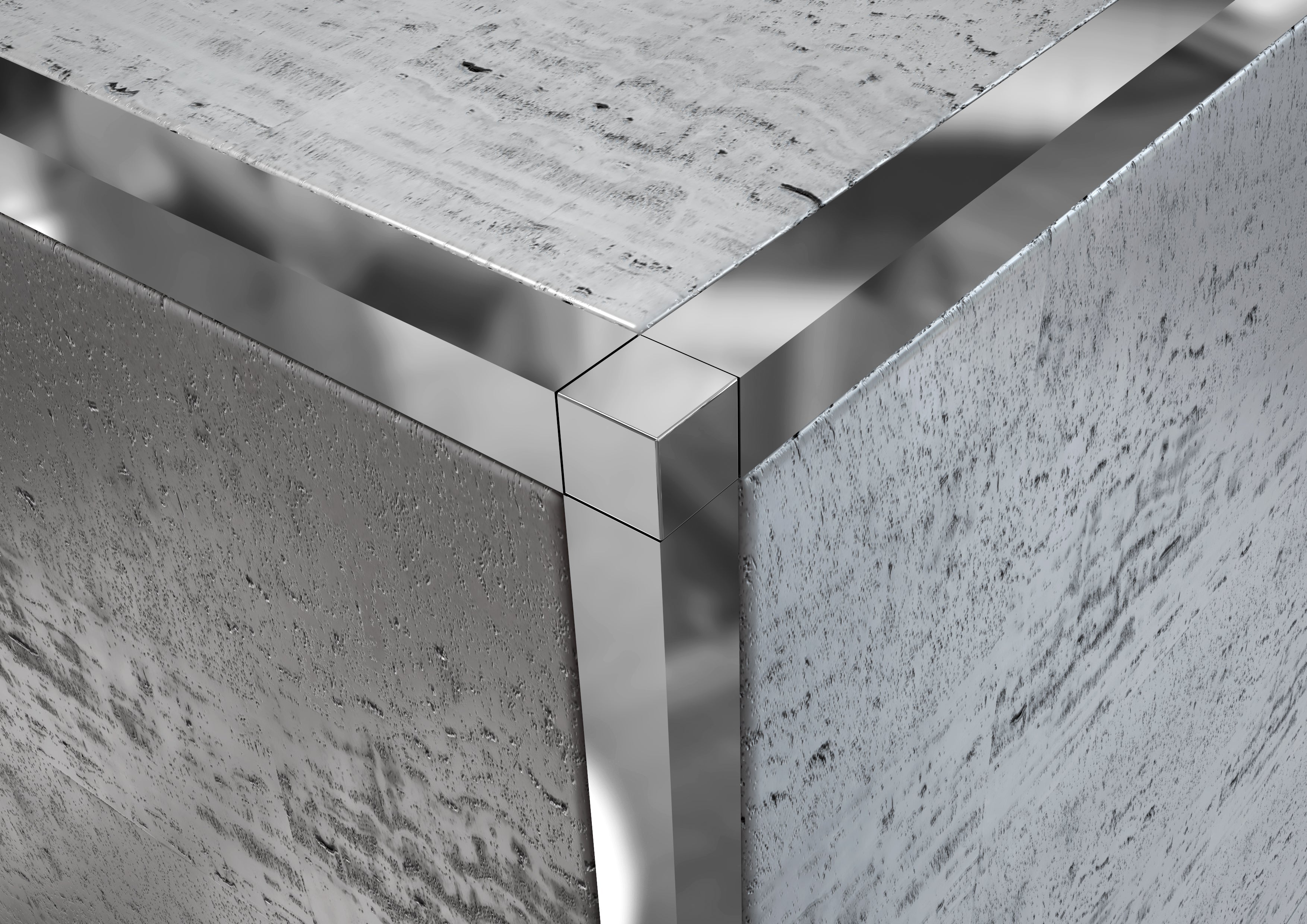 Capsula ALLUMINIO angolo quadro per profili rivestimento piastrelle FINITURA: Alluminio lucido, Misura: 8 MM Quadra, Sezione: Quadra