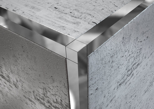 Capsula ALLUMINIO angolo quadro per profili rivestimento piastrelle FINITURA: Alluminio lucido, Sezione: Quadra, Misura: 12 MM Quadra