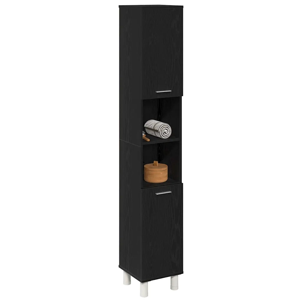 Mobile da Bagno Rovere Nero 30 x 30 x 179 cm Legno multistrato 862513