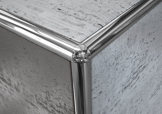 Capsula ALLUMINIO angolo tondo per profili rivestimento piastrelle Misura: 10 mm Tonda, FINITURA: Alluminio lucido