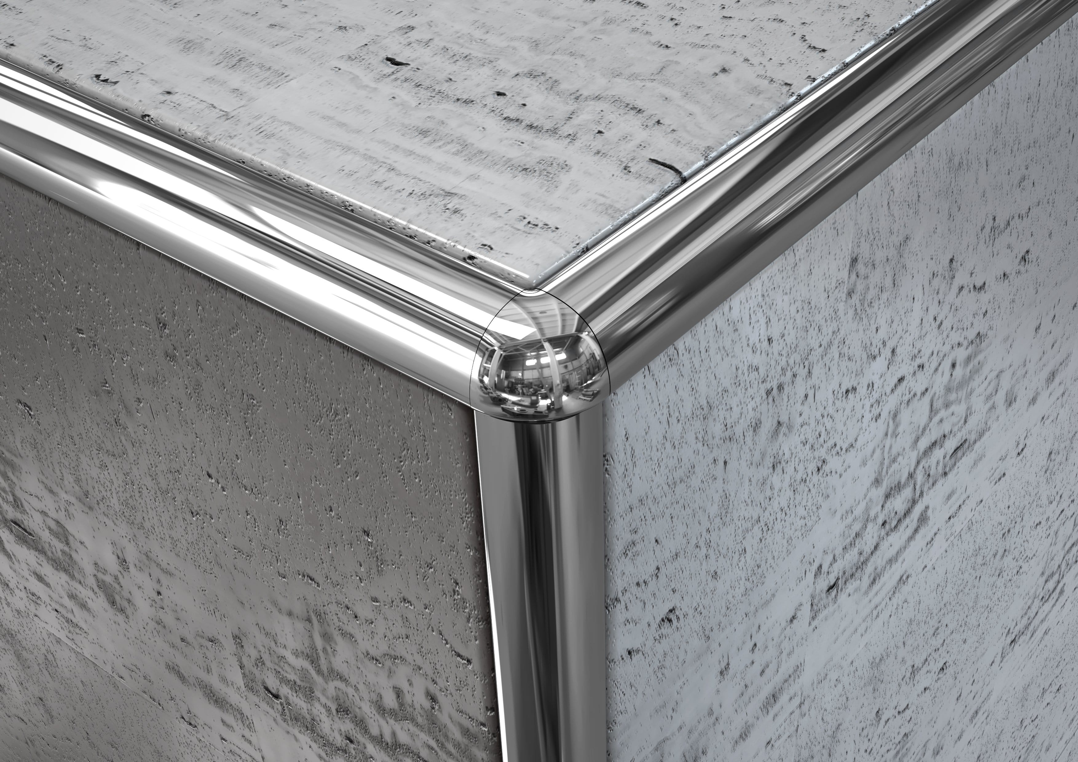 Capsula ALLUMINIO angolo tondo per profili rivestimento piastrelle Misura: 10 mm Tonda, FINITURA: Alluminio opaco