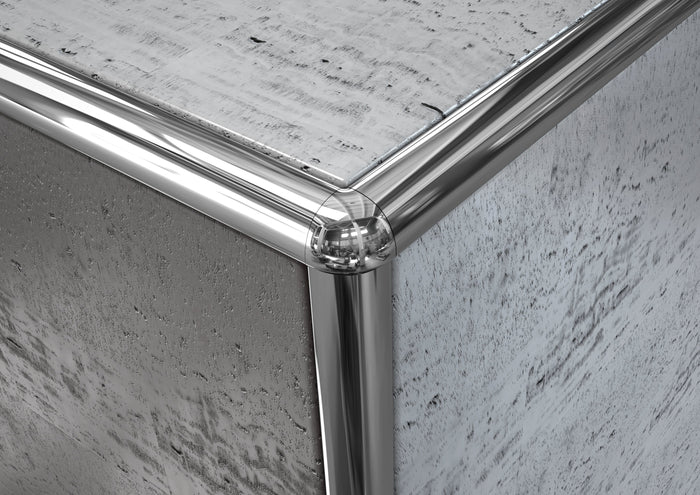 Capsula ALLUMINIO angolo tondo per profili rivestimento piastrelle Misura: 10 mm Tonda, FINITURA: Alluminio opaco