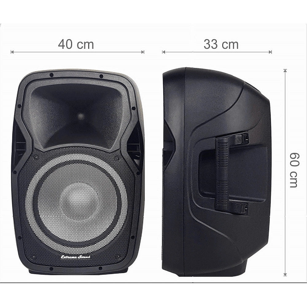 Trade Shop - Coppia Casse Audio Amplificate 2000w Extreme Sound 12" Bluetooth Usb Rgb Xevo-12 -