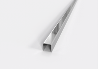 Listello in ACCIAIO. Barra 2.5 m SPESSORE PER MATTONELLA: 10 mm, FINITURA: Lucido, SPESSORE ACCIAIO: 1 mm