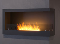 Camino a Bioetanolo da Incasso 90x45 cm Corner 900 Right Destro Nero con Vetro