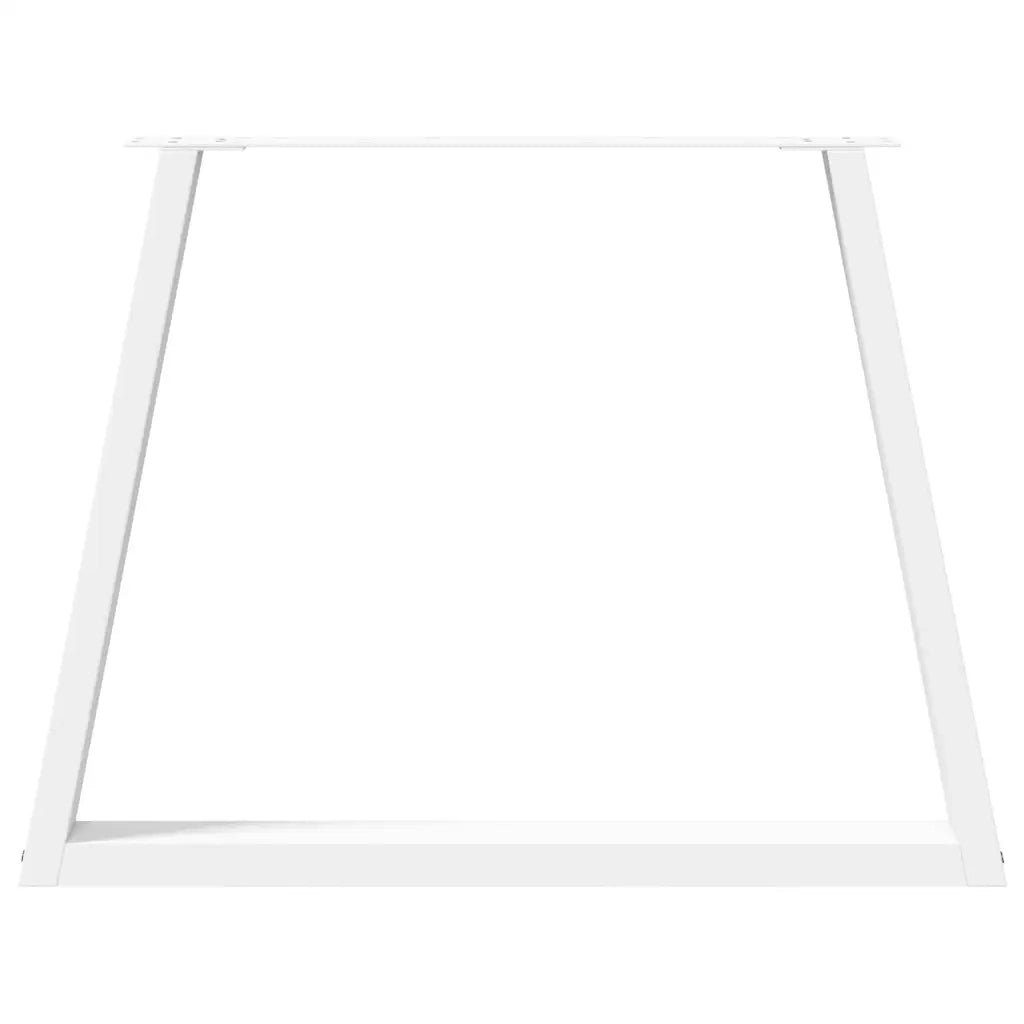 Gambe per tavolo da pranzo a forma di V 3 pz bianche 90x(72-73,3) cm in acciaio 4012593