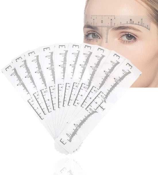 Misuratore per Microblading - 100 Unità - Etichette Disposabili - Materiali Naturali - Facile da Usare - Leggero e Portatile - Etichette per Ciglia