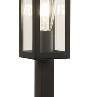 Paletto Da Esterno Contemporaneo Scatola Acciaio Nero Trasparente 1 Luce E27