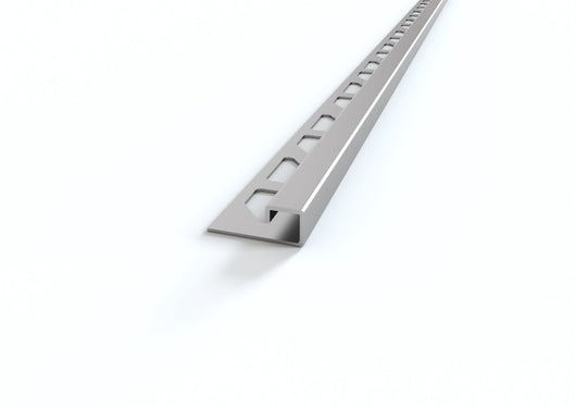 Profilo ACCIAIO angolare quadro per piastrelle. Barra 2.5 M FINITURA: Opaco, Spessore Acciaio Aisi 304: 1 mm, SPESSORE PER MATTONELLA: MM 12