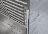 Profilo ACCIAIO angolo tondo per piastrelle. Barra 2.5 M FINITURA: Lucido, SPESSORE PER MATTONELLA: 8 mm, Spessore Acciaio Aisi 304: 0.6 mm