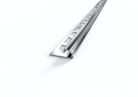 Profilo ACCIAIO angolo tondo per piastrelle. Barra 2.5 M Spessore Acciaio Aisi 304: 1 mm, FINITURA: Lucido, SPESSORE PER MATTONELLA: 8 mm