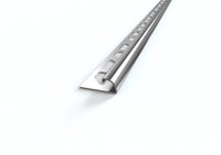 Profilo ACCIAIO angolo tondo per piastrelle. Barra 2.5 M Spessore Acciaio Aisi 304: 0.8 mm, FINITURA: Spazzolato, SPESSORE PER MATTONELLA: 12 mm