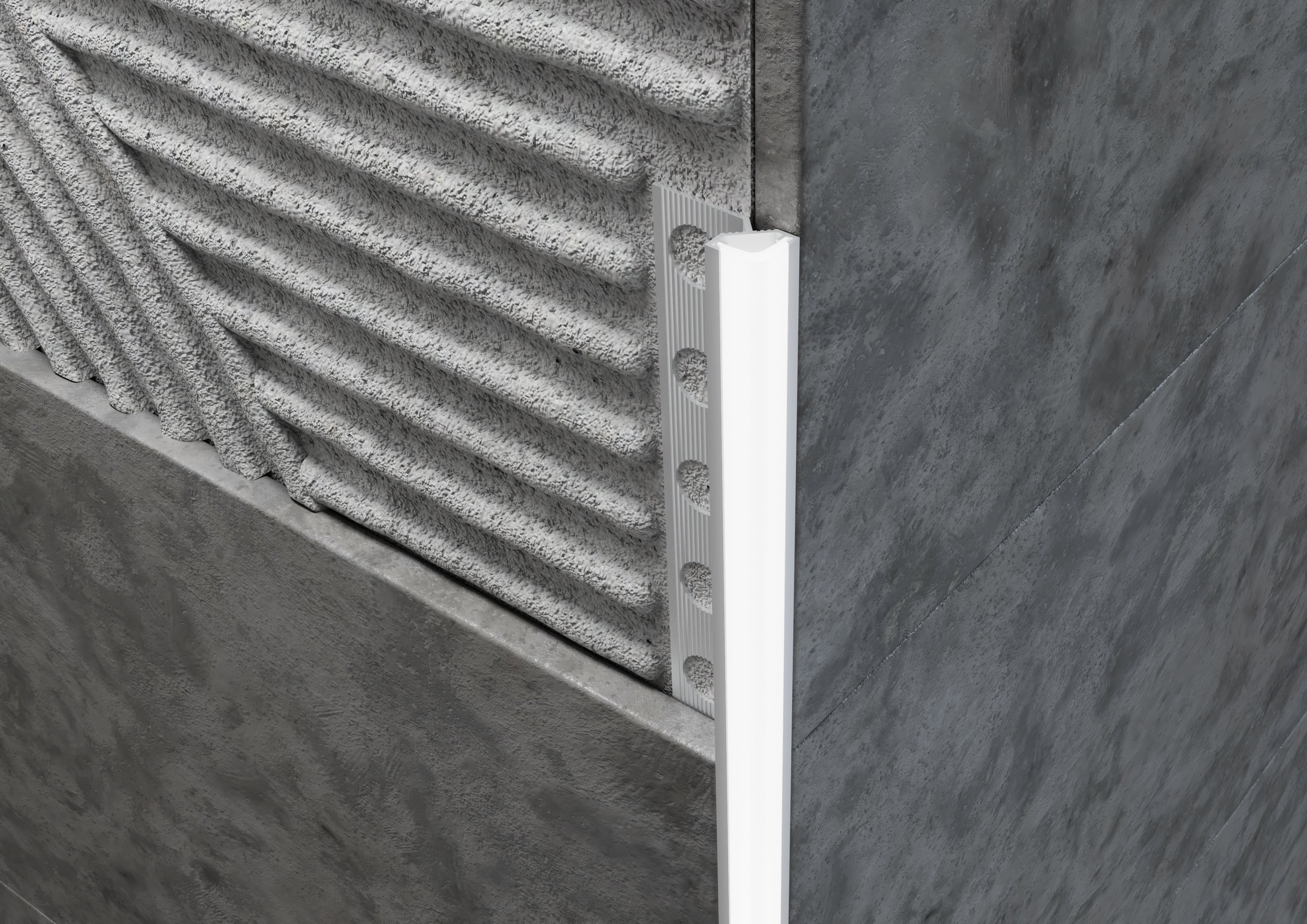 Profilo ALLUMINIO angolare per Led. Barra 2.5 M Spazio per Striscia Led: 8 mm, SPESSORE PER MATTONELLA: Spessore 10 mm