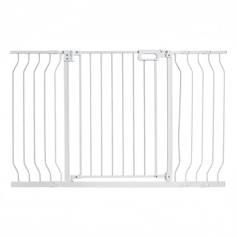 Cancelletto Sicurezza 75-129cm Altezza 76cm Bambini Scale Porte Corridoi Senza Forare Apertura 180 Gradi Bianco