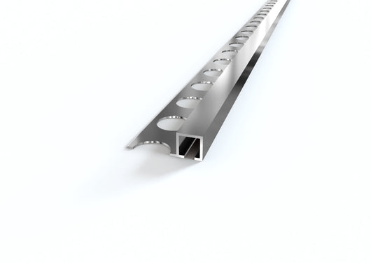 Profilo ALLUMINIO angolo quadro per piastrelle. Barra 2.5 M FINITURA: Lucido, MISURA H: mm 8