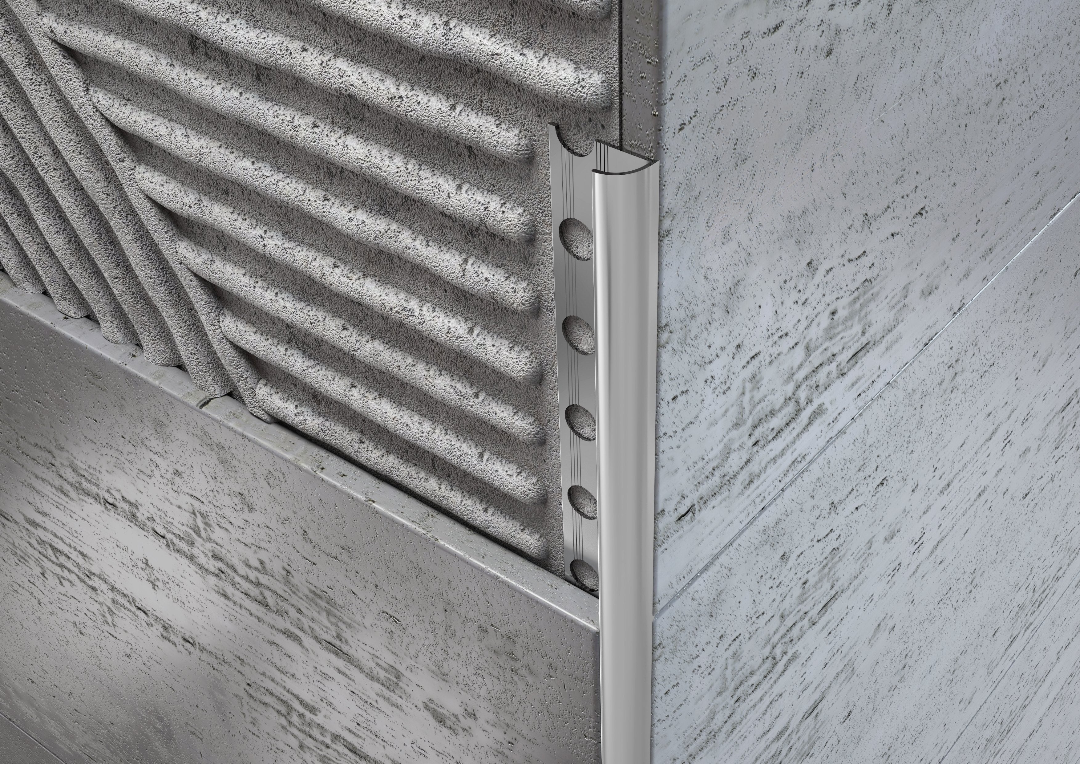 Profilo ALLUMINIO angolo tondo per piastrelle. Barra 2.5 M MISURA H: mm 8, FINITURA: Opaco