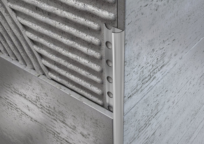 Profilo ALLUMINIO angolo tondo per piastrelle. Barra 2.5 M MISURA H: mm 8, FINITURA: Opaco