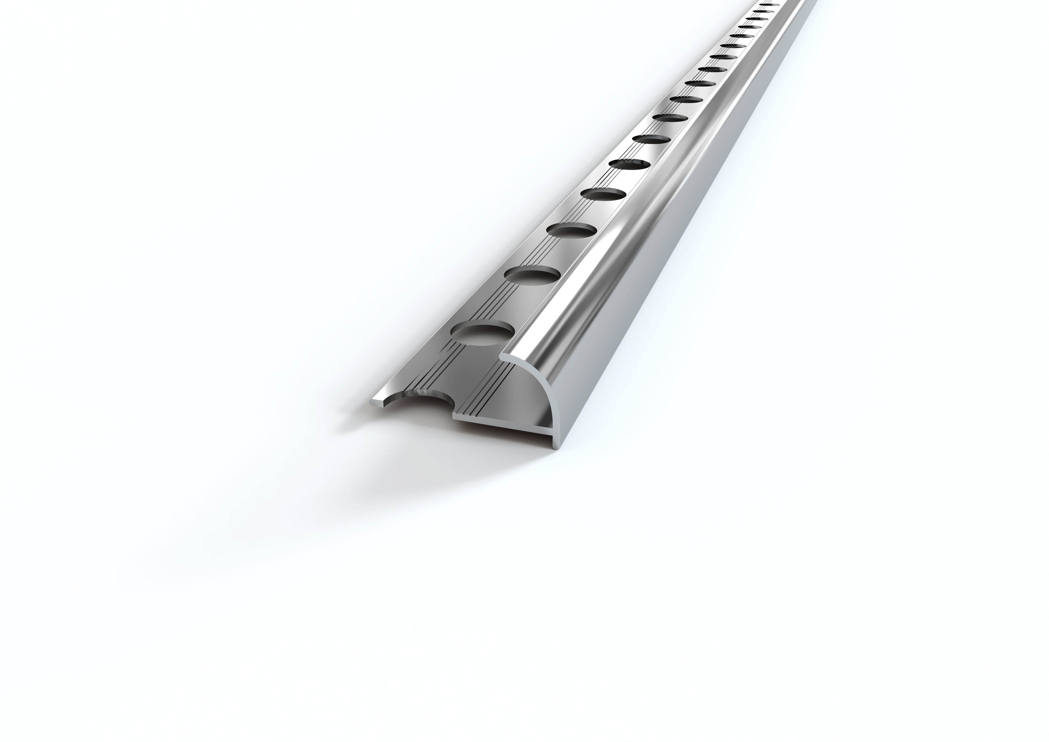 Profilo ALLUMINIO angolo tondo per piastrelle. Barra 2.5 M FINITURA: Lucido, MISURA H: mm 12