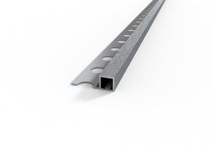 Profilo ALLUMINIO decorato argento angolo quadro per piastrelle. Barra 2.5 M Misura: MM 10