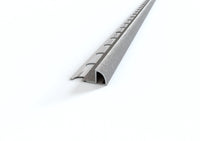 Profilo ALLUMINIO decorato argento angolo tondo per piastrelle. Barra 2.5 M Misura: MM 10
