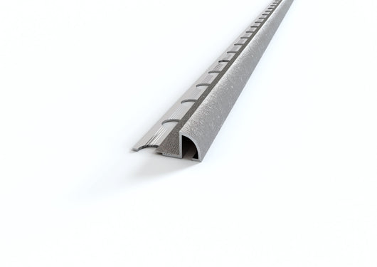 Profilo ALLUMINIO decorato argento angolo tondo per piastrelle. Barra 2.5 M Misura: MM 10