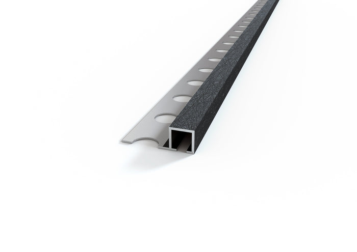 Profilo ALLUMINIO decorato wenge' angolo quadro per piastrelle. Barra 2.5 M Misura: MM 10.5