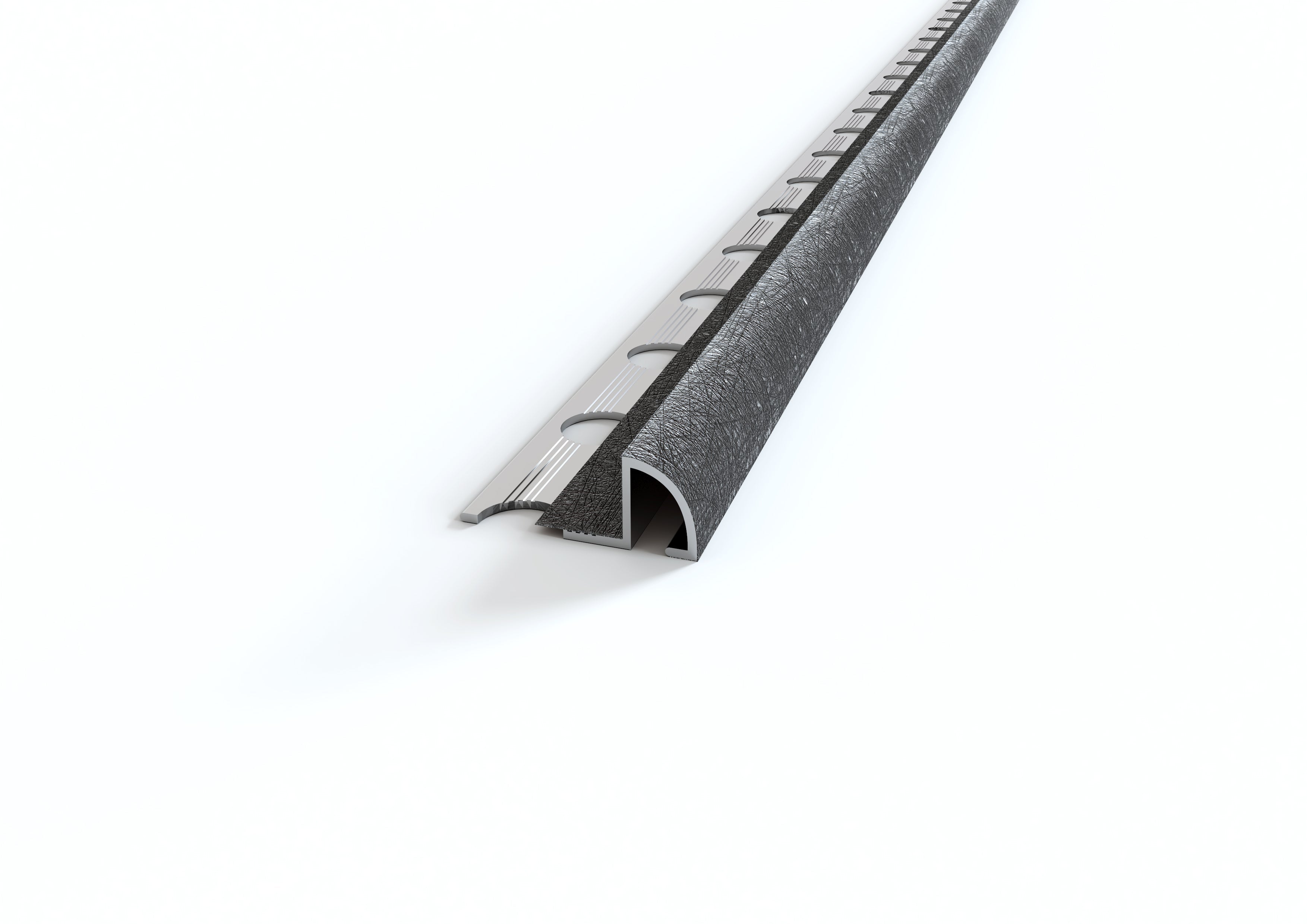 Profilo ALLUMINIO decorato wenge' angolo tondo per piastrelle. Barra 2.5 M Misura: MM 10