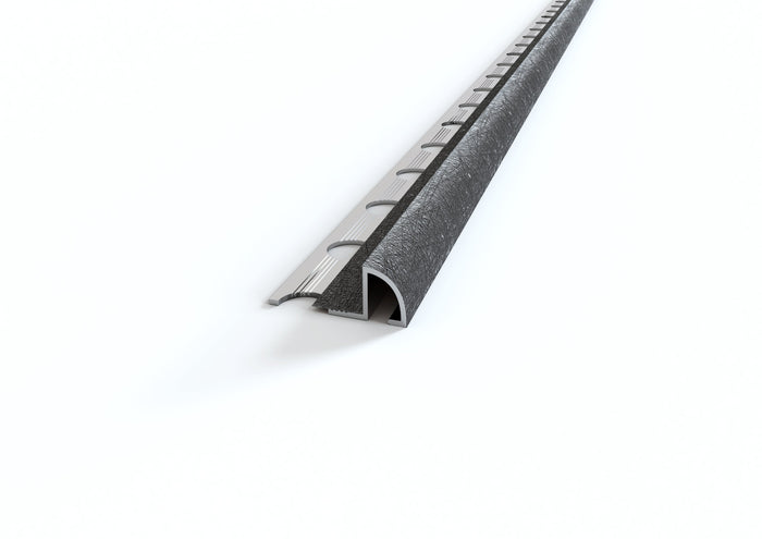 Profilo ALLUMINIO decorato wenge' angolo tondo per piastrelle. Barra 2.5 M Misura: MM 10