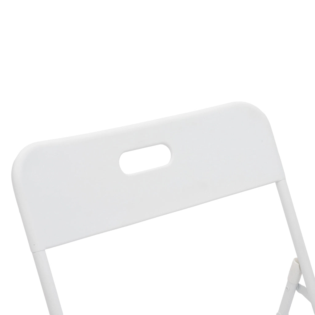 Set bistrot pieghevole da esterno tre pezzi impermeabile due sedie e tavolo versatile per uso interno ed esterno colore bianco design elegante e funzionale per casa