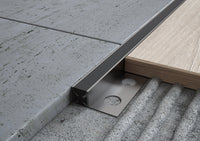 Profilo Giunto Dilatazione in ALLUMINIO per Pavimenti. Barra 2 m SPESSORE PER MATTONELLA: Giunto H 10, Colore silicone: Trasparente