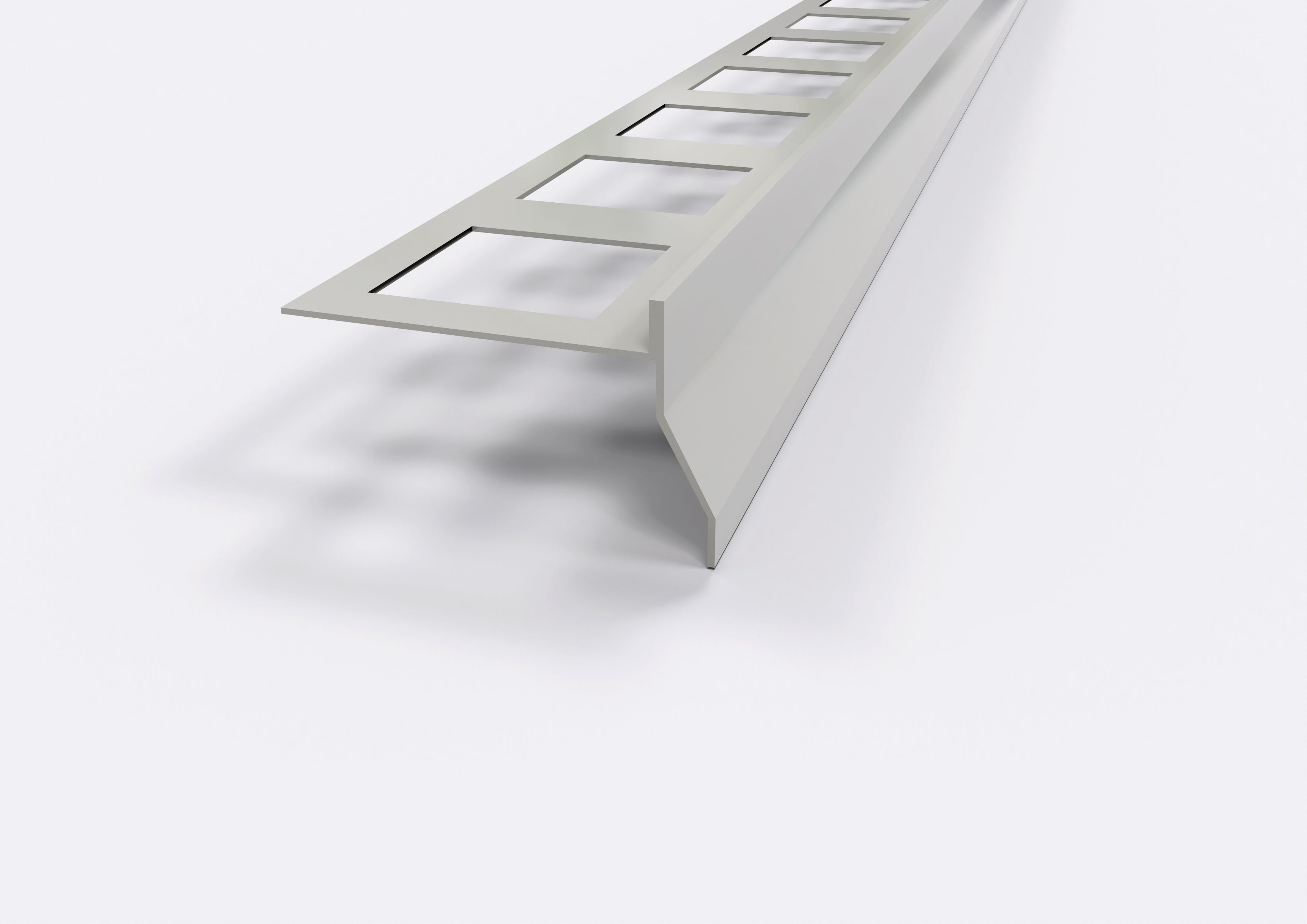 Profilo gocciolatoio per balconi e terrazze in ALLUMINIO "NOR". Lunghezza 2.7 m ARTICOLO: Profilo Gocciolatoio NOR. Barra 2.7 M, FINITURA: Grigio Chiaro Ral 7038