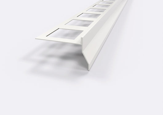 Profilo gocciolatoio per balconi e terrazze in ALLUMINIO "NOR". Lunghezza 2.7 m FINITURA: Bianco Ral 9010, ARTICOLO: Profilo Gocciolatoio NOR. Barra 2.7 M