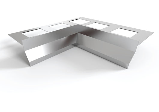 Profilo gocciolatoio per balconi e terrazze in ALLUMINIO "NOR". Lunghezza 2.7 m FINITURA: Grigio Chiaro Ral 7038, ARTICOLO: Angolare Interno NOR