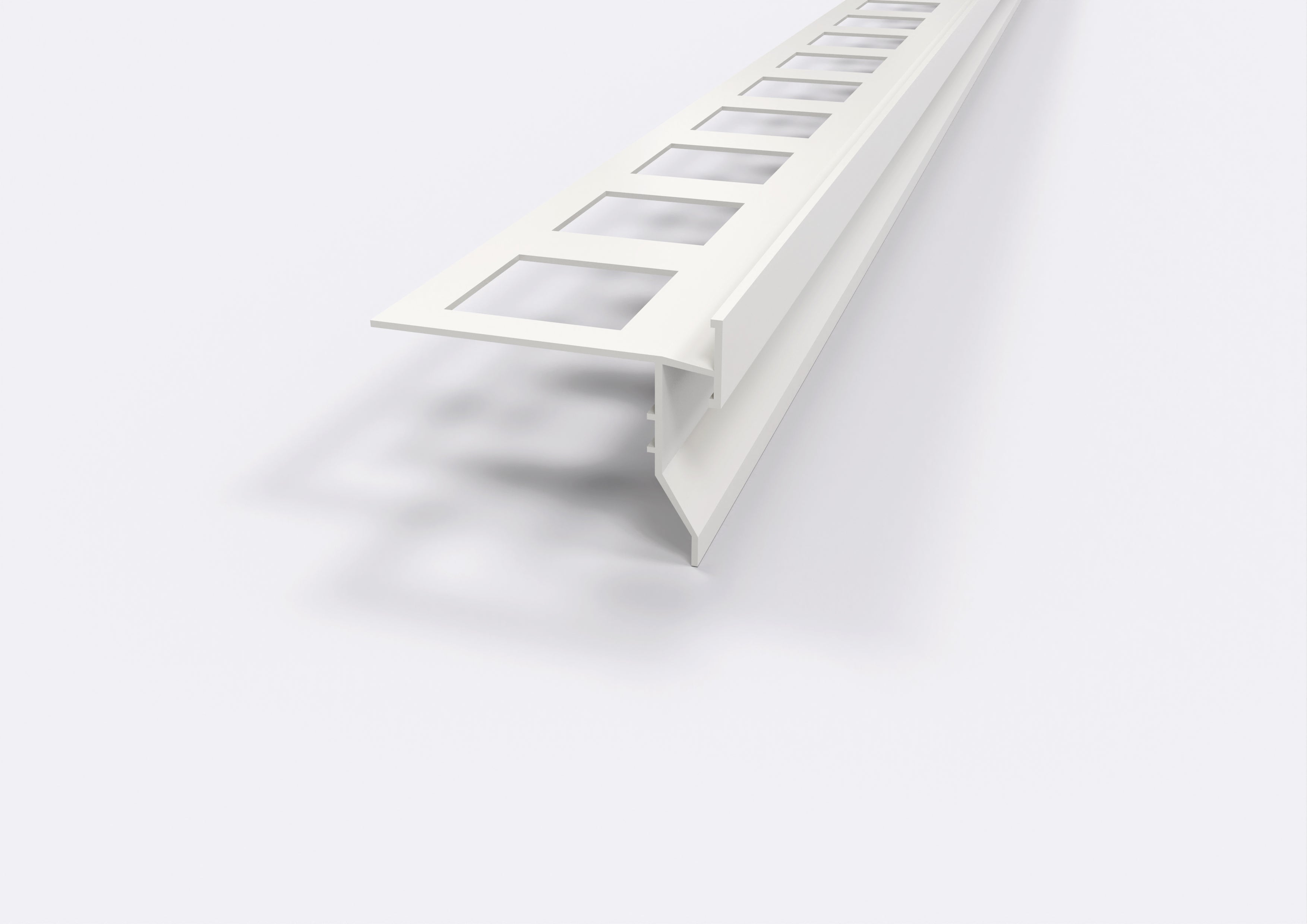 Profilo gocciolatoio per balconi e terrazze in ALLUMINIO "TOP" lunghezza 2.7 m ARTICOLO: Profilo Gocciolatoio TOP. Barra 2.7 M, FINITURA: Bianco Ral 9010