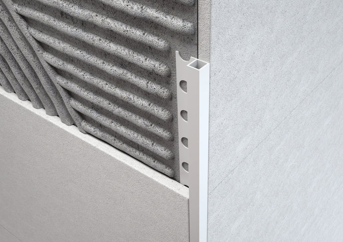 Profilo Jolly Quadro in PVC. Barra 2.6 M FINITURA: Grigio, SPESSORE PER MATTONELLA: H 10 mm