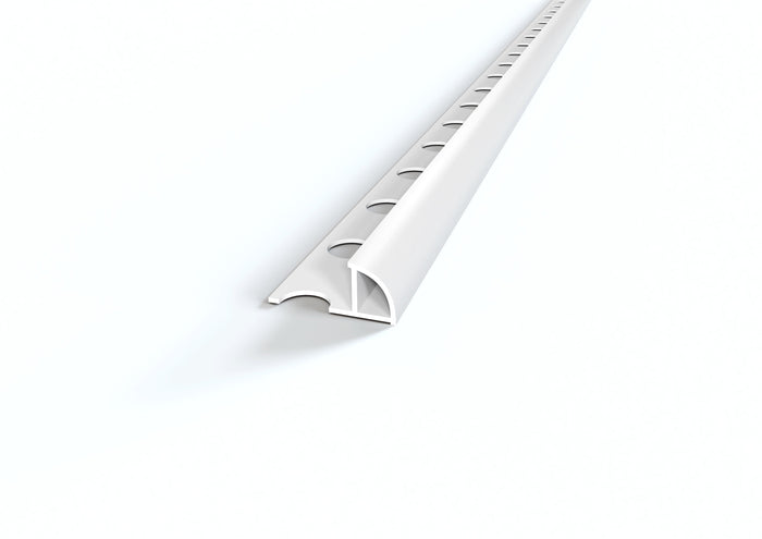 Profilo jolly tondo in PVC barra 2.6 m Capsula: mm 10, MISURA H: mm 8, Colore: Bianco