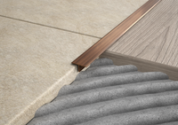 Profilo listello a "T" in OTTONE rame antico. Barra 2.5 M Misura: MM 10, FINITURA: Spazzolato rame antico