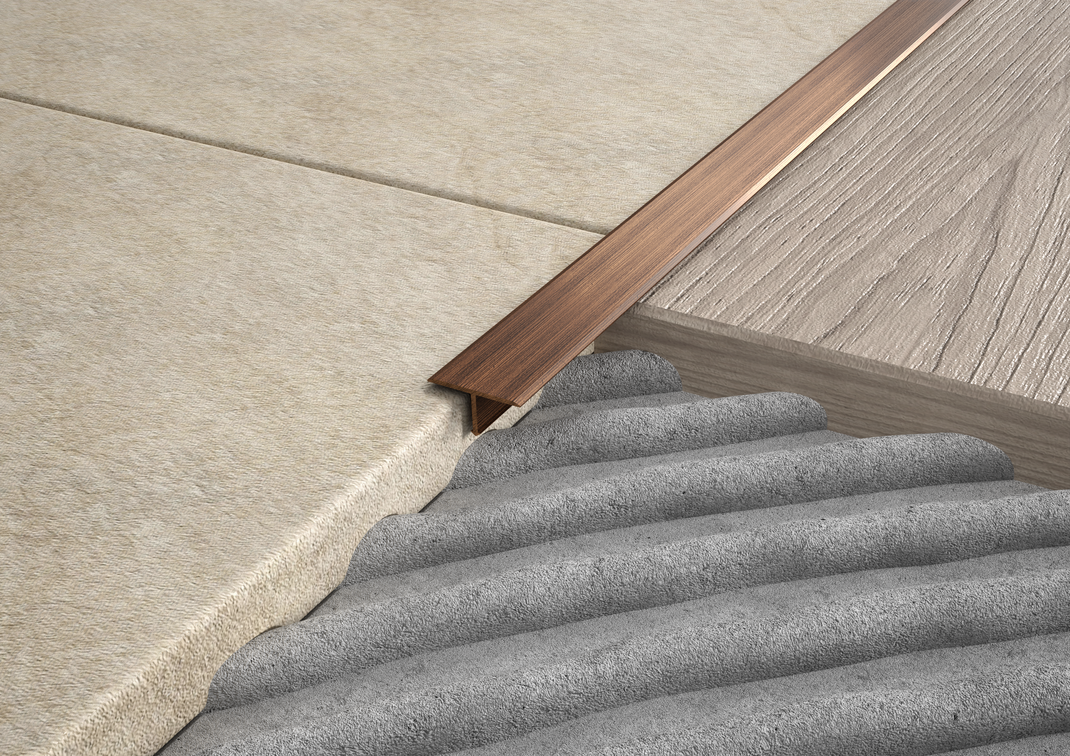 Profilo listello a "T" in OTTONE rame antico. Barra 2.5 M Misura: MM 10, FINITURA: Spazzolato rame antico