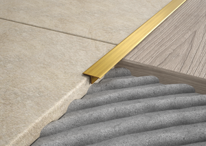 Profilo listello a "T" in OTTONE spazzolato. Barra 2.5 M Misura: MM 10, FINITURA: Spazzolato ottone