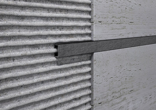 Profilo Listello ALLUMINIO decorato wenge' per piastrelle. Barra2 M Lunghezza: ML 2, Misura: MM 15X8