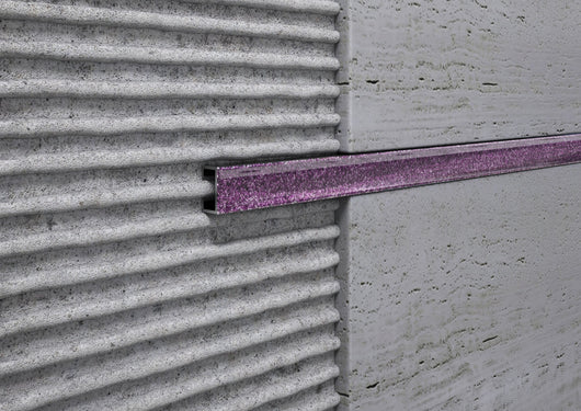 Profilo listello ALLUMINIO glitterato viola per piastrelle. Barra 2 M Misura: MM 15X8, Lunghezza: ML 2