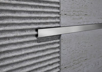 Profilo Listello in ALLUMINIO a vista piatta per piastrelle. Barra 2.5 M FINITURA: Alluminio opaco, Misura: MM 10X8