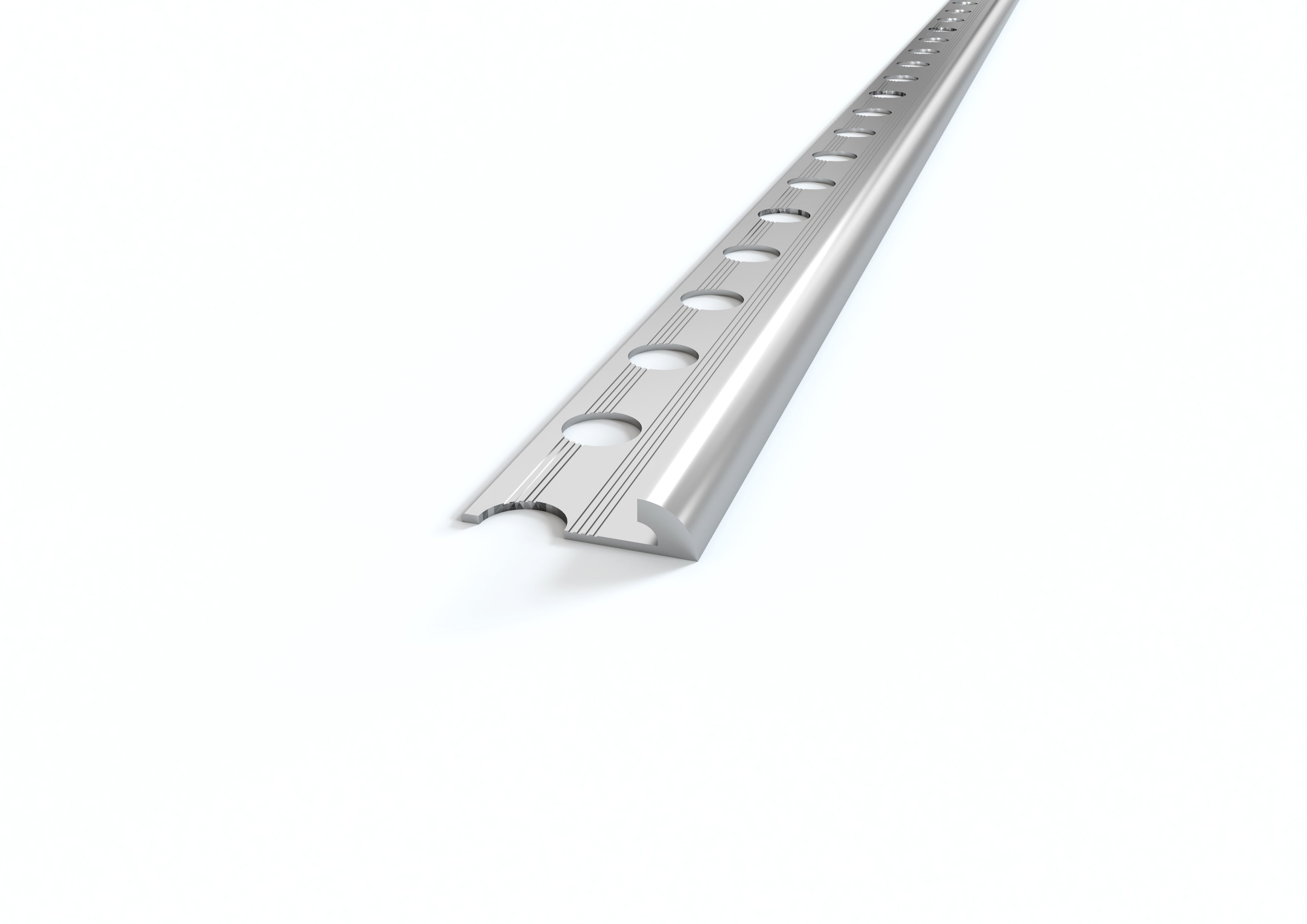 Profilo per bassi spessori 4.5 mm in ALLUMINIO angolo tondo per rivestimento. Barra 2.5 M FINITURA: Alluminio opaco, Misura: 4.55 MM