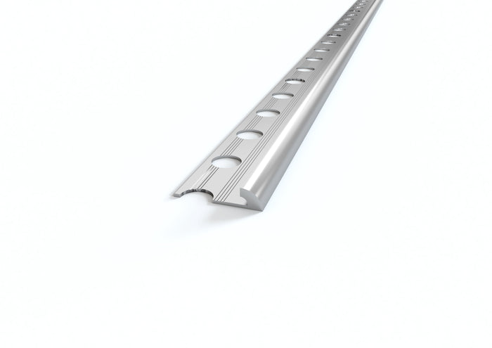 Profilo per bassi spessori 4.5 mm in ALLUMINIO angolo tondo per rivestimento. Barra 2.5 M FINITURA: Alluminio opaco, Misura: 4.55 MM