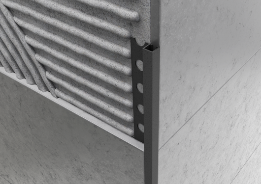 Profilo quadro in ALLUMINIO - Finitura Sabbia Antracite. Barra 2.5 M Spessore: 10 mm, FINITURA: Sabbia Antracite