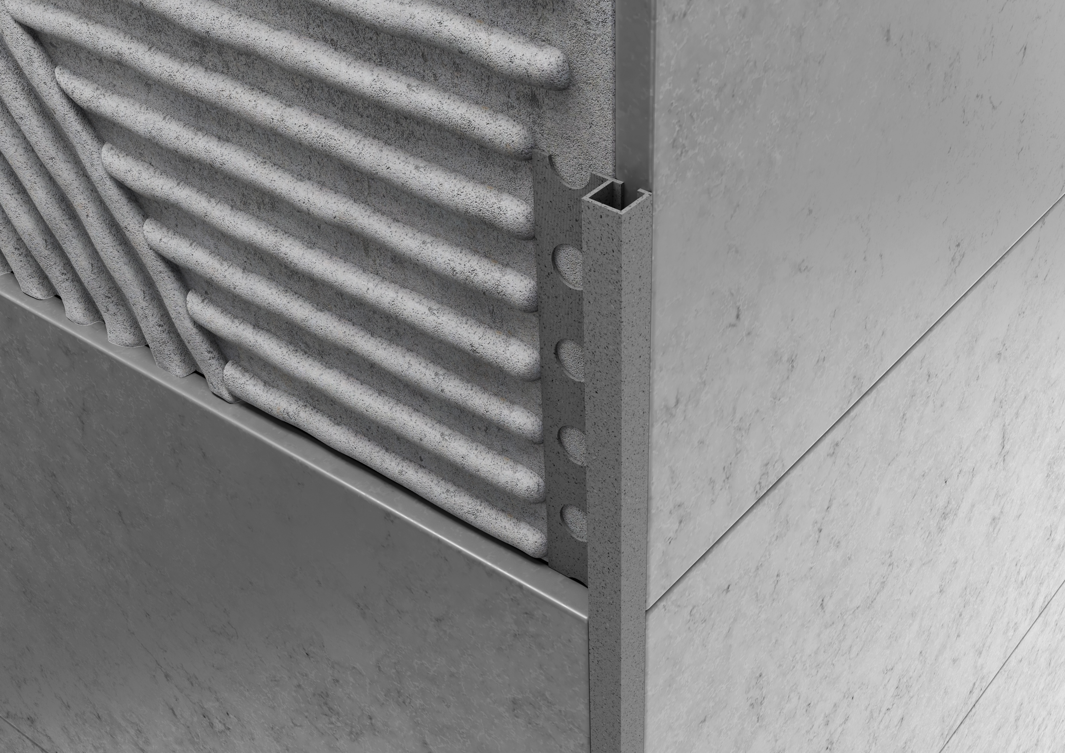 Profilo quadro in ALLUMINIO - Finitura Sabbia Grigio Perla. Barra 2.5 M FINITURA: Sabbia grigio perla, Spessore: 10 mm